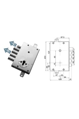 European cylinder security door lock for Cisa Meba 4 extended pins